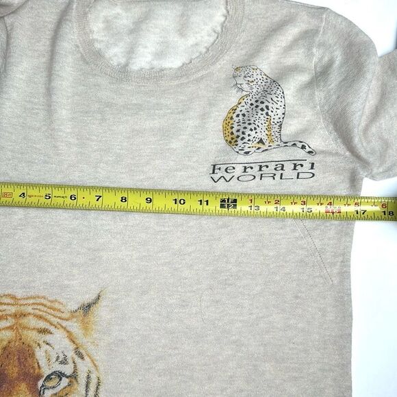 Zadig Voltaire Ferrari World Cashmere Sweater Gray Lightweight Semi Sheer M - Picture 13 of 14